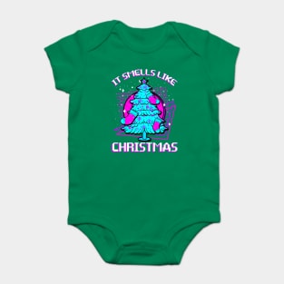 Retro Vaporwave XMAS Tree Baby Bodysuit